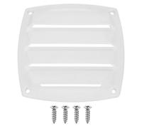 sourcing map 1 Pcs Boat Vent Cover, 5.31x5.31 Inches Plastic Louvered Flush Vents Small Air Ventilation Grille for Marine RV Van Yacht Home, White