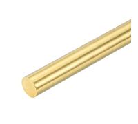sourcing map 1 Pcs Brass Solid Round Rod, 10mm x 305mm H62 Brass Lathe Bar Stock Brass Rod
