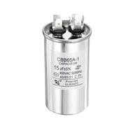 sourcing map 1 Pcs CBB65 Capacitor, 15uF 450V Run Round Capacitor for AC Electric Motor Start HVAC Compressor Generator Air Condenser Straight Cool Heat Pump