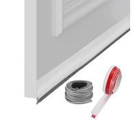 sourcing map 1 Pcs Door Bottom Sweep, 39 x 1 Inch Adhesive Under Door Draft Strip Silicone with Brush for Cold Insulation Exterior Interior Doors Blocker Noise, White