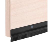 sourcing map 1 Pcs Door Draft Stopper PVC Door Weather Stripping Door Bottom Seal Strip Under Door Sweep with Brush for Cold Insulation Dust Noise Blocker (39.4"L x 1.6"W, Black)