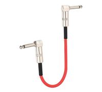 sourcing map 1 Pcs Guitar Patch Cables 16 Inch Pedal Board Cord 1/4 Inch Metal Double Elbow TS Right Angle Guitar Patch Effect Cable Cord for Instrument Effect Pedal Mixing Console, Red
