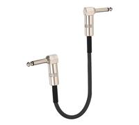 sourcing map 1 Pcs Guitar Patch Cables 16 Inch Pedal Board Cord 1/4 Inch Metal Double Elbow TS Right Angle Guitar Patch Effect Cable Cord for Instrument Effect Pedal Mixing Console, Black
