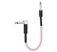 sourcing map 1 Pcs Guitar Patch Cables 16 Inch Pedal Board Cord 1/4 Inch Metal Straight Bend TS Right Angle Guitar Patch Effect Cable Cord for Instrument Effect Pedal Mixing Console, Pink