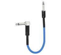 sourcing map 1 Pcs Guitar Patch Cables 16 Inch Pedal Board Cord 1/4 Inch Metal Straight Bend TS Right Angle Guitar Patch Effect Cable Cord for Instrument Effect Pedal Mixing Console, Blue