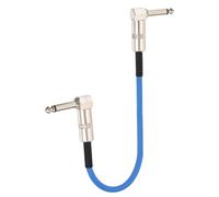 sourcing map 1 Pcs Guitar Patch Cables 22 Inch Pedal Board Cord 1/4 Inch Metal Double Elbow TS Right Angle Guitar Patch Effect Cable Cord for Instrument Effect Pedal Mixing Console, Blue
