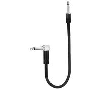 sourcing map 1 Pcs Guitar Patch Cables 22 Inch Pedal Board Cord 1/4 Inch Metal Straight Bend TS Right Angle Guitar Patch Effect Cable Cord for Instrument Effect Pedal Mixing Console, Black