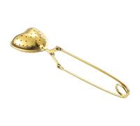 sourcing map 1 Pcs Heart Snap Tea Ball Infuser with Handle, Loose Tea Steeper, Stainless Steel Tea Strainer for Brew Loose Leaf Tea, Gold