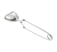 sourcing map 1 Pcs Heart Snap Tea Ball Infuser with Handle, Loose Tea Steeper, Stainless Steel Tea Strainer for Brew Loose Leaf Tea, Silver