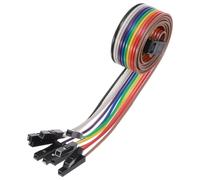 sourcing map 1 Pcs IDC Rainbow Wire Flat Ribbon Cable FC-Female to 10P 19.6 Inch Length 2.54mm Pitch Breadboard Jumper Wires for Electronic Projects