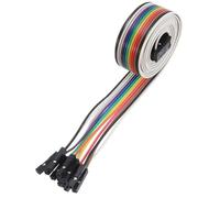 sourcing map 1 Pcs IDC Rainbow Wire Flat Ribbon Cable FC-Female to 12P 39.3 Inch Length 2.54mm Pitch Breadboard Jumper Wires for Electronic Projects