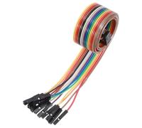 sourcing map 1 Pcs IDC Rainbow Wire Flat Ribbon Cable FC-Female to 14P 19.6 Inch Length 2.54mm Pitch Breadboard Jumper Wires for Electronic Projects