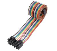 sourcing map 1 Pcs IDC Rainbow Wire Flat Ribbon Cable FC-Female to 20P 19.6 Inch Length 2.54mm Pitch Breadboard Jumper Wires for Electronic Projects