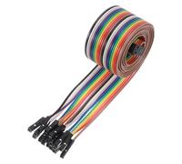 sourcing map 1 Pcs IDC Rainbow Wire Flat Ribbon Cable FC-Female to 20P 39.3 Inch Length 2.54mm Pitch Breadboard Jumper Wires for Electronic Projects