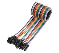sourcing map 1 Pcs IDC Rainbow Wire Flat Ribbon Cable FC-Female to 22P 11.8 Inch Length 2.54mm Pitch Breadboard Jumper Wires for Electronic Projects