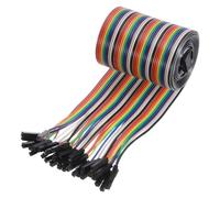 sourcing map 1 Pcs IDC Rainbow Wire Flat Ribbon Cable FC-Female to 40P 39.3 Inch Length 2.54mm Pitch Breadboard Jumper Wires for Electronic Projects