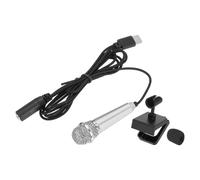 sourcing map 1 Pcs Mini Microphone, Mini Mic Tiny Microphone Phone Type C Mic Small Microphone with Bracket, Sponge Cover for Record Phone Voice, Silver