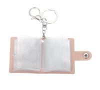 sourcing map 1 Pcs Mini Photo Keychain Custom Keychain Personalized Leather Photo Album Keychains with 20 Pictures DIY Small Memory Key Ring Picture Book for Family, Pink
