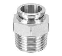 sourcing map 1 Pcs NPT Push to Connect Air Fittings, Male Straight 1/2" Tube OD x 1/2" NPT Thread Air Quick Connector Coupling Adapter for Gas Hose Pneumatic Tools, Silver