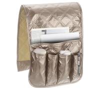 sourcing map 1 Pcs Recliner Armchair Caddy, Couch Armrest Organizer with 5 Pockets for Bedside Sofa Remote Control Holder Magazine Phone Book Glasses (Gold, 35"x13")