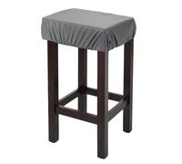 sourcing map 1 Pcs Seat Covers for Dining Chairs, Bar Stool Covers Stretch Chair Seat Protector Waterproof Saddle Stools Slipcover with Elastic Band for Kitchen Bar, PU Leather Charcoal