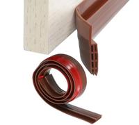 sourcing map 1 Pcs Silicone Door Draft Stopper, 39" l x 2" W Door Weather Stripping Door Sweep Adhesive Soundproof Door Bottom Seal Wind Blocker for Exterior Interior Doors, Brown