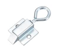sourcing map 1 Pcs Spring Loaded Latch, Automatic Galvanized Iron Spring-Loaded Latch Spring Barrel Door Lock with Self-Closing Pull Ring for Gate Window Distribution Cabinet Doors, Bolt Up
