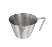 sourcing map 1 Pcs Stainless Steel Espresso Cup, V-Shaped Mouth Espresso Measuring Cup with with Handle Scale for Preparing Coffee, Cocktails, 3.4OZ/100ML (Silver)