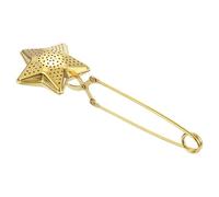 sourcing map 1 Pcs Star Snap Tea Ball Infuser with Handle, Loose Tea Steeper, Stainless Steel Tea Strainer for Brew Loose Leaf Tea, Gold