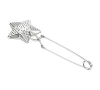 sourcing map 1 Pcs Star Snap Tea Ball Infuser with Handle, Loose Tea Steeper, Stainless Steel Tea Strainer for Brew Loose Leaf Tea, Silver