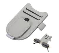 sourcing map 1 Pcs Sunglass Holder for Car Magnetic Leather Glasses Holder Universal Visor Sunglasses Clip Car Accessories Interior for Glasses Ticket Cards,Gray