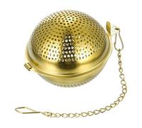 sourcing map 1 Pcs Tea Infuser Filter, Loose Tea Steeper, Stainless Steel Tea Strainer, Tea Ball with Chain for Brew Loose Leaf Tea, Titanium