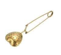 sourcing map 1 Pcs Tea Infuser, Stainless Steel Loose Leaf Tea Infuser Filter for Cup and Teapot, Long Handle Tea Steeper Strainers for Tearoom Office Home, Heart Shaped Gold