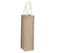 sourcing map 1 Pcs Wine Tote Bag, Reusable Burlap Wine Gift Bags with Cotton Handles for Wedding Gifts Beach Holiday Party Home Storage