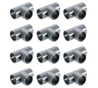 sourcing map 1" PVC Tee, 12 Pcs 3 Way Elbow Connector Furniture Grade PVC Tee Elbow Pipe Fitting Adapter Corner Fitting for Water Supplies Build Furniture Shelves Tents, Grey