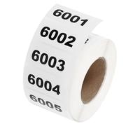 sourcing map 1 Roll Inventory Number Sticker, 6001-7000 Consecutive Numbered Labels Self Adhesive Waterproof Labels Tag for Storage Classification Supplies (1.6x0.8 Inch)