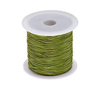 sourcing map 1 Roll Nylon Beading Thread Knotting Cord 0.6mm 50 Yards Braided Nylon Crafting Satin String for Bracelet Necklace Kumihimo, Army Green