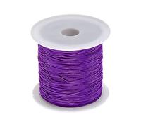 sourcing map 1 Roll Nylon Beading Thread Knotting Cord 0.6mm 50 Yards Braided Nylon Crafting Satin String for Bracelet Necklace Kumihimo, Purple