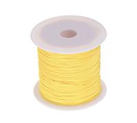 sourcing map 1 Roll Nylon Beading Thread Knotting Cord 0.6mm 50 Yards Braided Nylon Crafting Satin String for Bracelet Necklace Kumihimo, Yellow