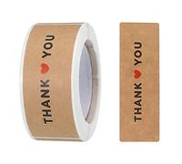 sourcing map 1 Roll Thank You for Stickers 1x3 Inch Adhesive Rectangle Gift Seal Labels for DIY, Business, 120 Count/Roll