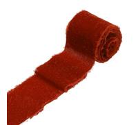 sourcing map 1 Roll Velvet Ribbon, 3 Inch x 3 Yard Handmade Silk Fringe Frayed Ribbon Raw Edge for Flower Bouquet Wrapping Wedding Decoration Bridal DIY Crafts, Light Red