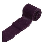 sourcing map 1 Roll Velvet Ribbon, 3 Inch x 3 Yard Handmade Silk Fringe Frayed Ribbon Raw Edge for Flower Bouquet Wrapping Wedding Decoration Bridal DIY Crafts, Dark Purple