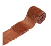 sourcing map 1 Roll Velvet Ribbon, 3 Inch x 3 Yard Handmade Silk Fringe Frayed Ribbon Raw Edge for Flower Bouquet Wrapping Wedding Decoration Bridal DIY Crafts, Light Orange