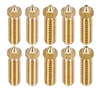 sourcing map 1 Set 0.2/0.4/0.6/0.8/1.0mm 3D Printer Extruder Nozzles 1.75mm Filament Brass Print Head High Speed Temperature Packed Wear Resistance Nozzle (20x6mm)