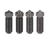 sourcing map 1 Set 0.2/0.4/0.6/0.8mm 3D Printer Extruder Nozzles 1.75mm Filament Hardened Steel Print Head High Speed Temperature Packed Wear Resistance Nozzle (20x6mm)