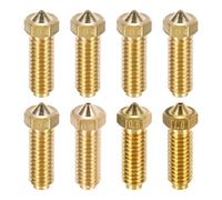 sourcing map 1 Set 0.4/0.6/0.8/1.0mm 3D Printer Extruder Nozzles 1.75mm Filament Brass Print Head High Speed Temperature Packed Wear Resistance Nozzle (21x7mm)
