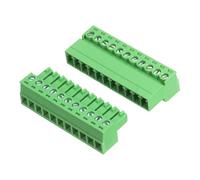 sourcing map 1 Set 11 Pin 3.81mm Pitch PCB Mount Screw Terminal Block Connector, Right Angle Pluggable Plug for DIY Electronics Audio Power Modules 26-16AWG Cable