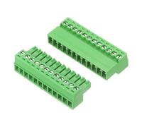 sourcing map 1 Set 12 Pin 3.5mm Pitch PCB Mount Screw Terminal Block Connector, Right Angle Pluggable Plug for DIY Electronics Audio Power Modules 26-16AWG Cable