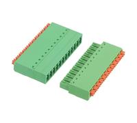 sourcing map 1 Set 12-Pin 3.81mm/0.15" Pitch PCB Mount Screw Terminal Block Connectors Straight No Soldering 15EDGKN Male & Female Connectors Plug for 22-16AWG