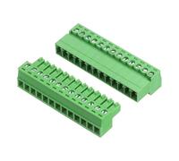 sourcing map 1 Set 13 Pin 3.81mm Pitch PCB Mount Screw Terminal Block Connector, Right Angle Pluggable Plug for DIY Electronics Audio Power Modules 26-16AWG Cable